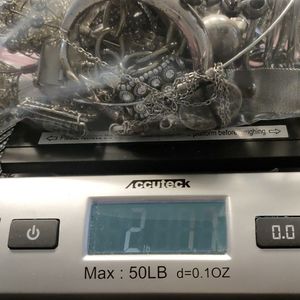 Silver Costume Jewelry Lot UNSORTED 2lbs